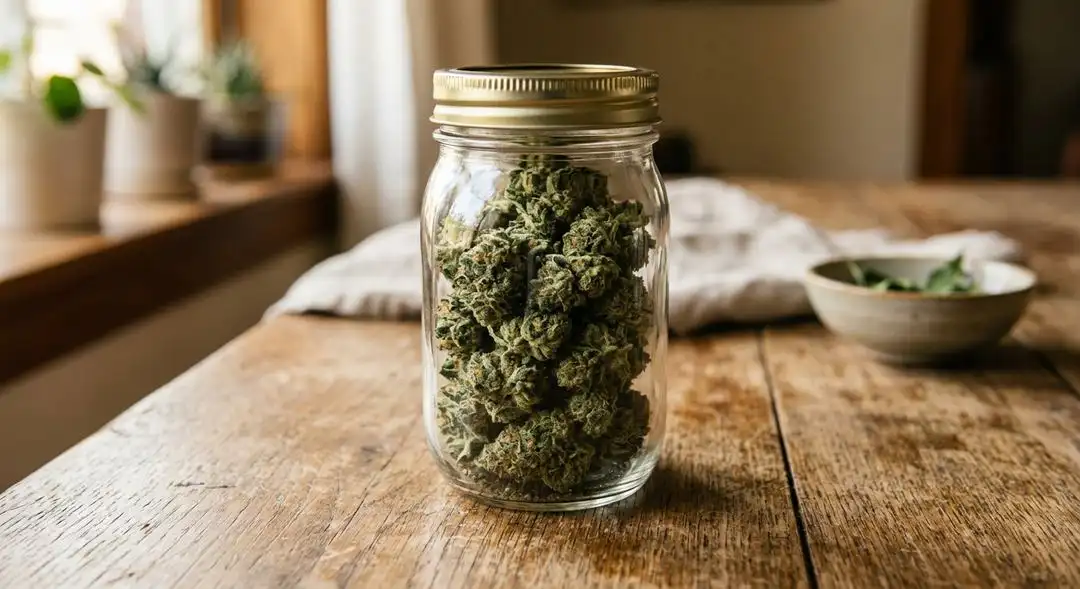 Cured Girl Scout Cookies X Chemdog #4 cannabis buds covered in trichomes with deep green and purple coloring