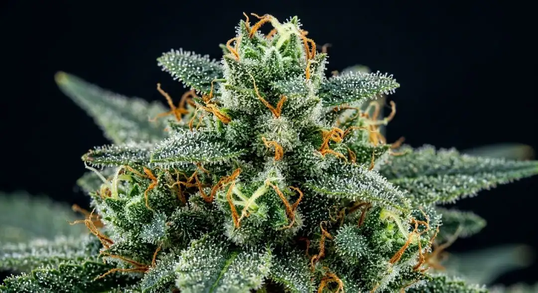 Lowryder feminized cannabis buds showing dense trichome-covered flowers with earthy citrus tones, grown from DSS Genetics seed