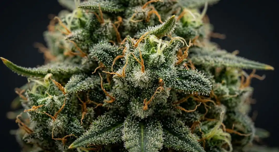 Dense Northern Lights XTRM feminized buds coated in white trichomes with deep green and amber coloring